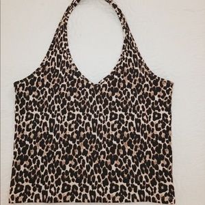 Leopard halter top